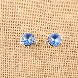 New Arrival 2026 Designer Tanzanite Blue Gemstone <b>Cuff</b> Links Set In 925 Sterling Silver Jewellery For Women And Girls Wear - Product Image 2