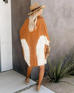 Vente flash - Robe de plage pour femmes de haute qualité, style estival, tie-dye, coupe ample, kimono unisexe - Product Image 1