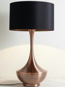 Modern Metal <b>Table</b> <b>Lamp</b> with Beige Fabric Shade Round <b>Base</b> for Bedroom Indoor Use - Product Image 3