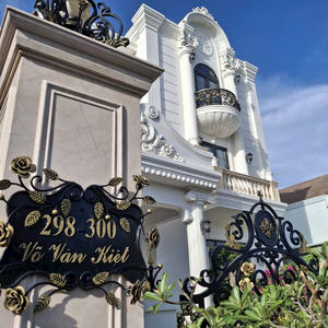 Plaque de numéro de maison en fer forgé de style européen, plaque d'adresse en métal personnalisée pour villa, portail, montage mural extérieur - Product Image 3