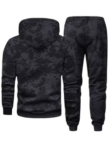 Ensemble sweat à capuche et pantalon de survêtement oversize pour homme, imprimé tie-dye, en molleton d'hiver à séchage rapide, polyester/coton, décontracté - Product Image 5