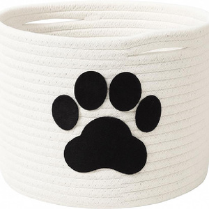 Customized Bathroom Woven Laundry Basket Stylish Cotton Rope Toy Storage Baskets Home Organizer <b>Bins</b> with Handles - Product Image 3