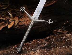 Épée Réplique Artisanale en Acier Inoxydable LEGACY BLADES avec Fourreau en Cuir – Pièce de Collection Décorative Rustique pour l'Exposition - Product Image 2
