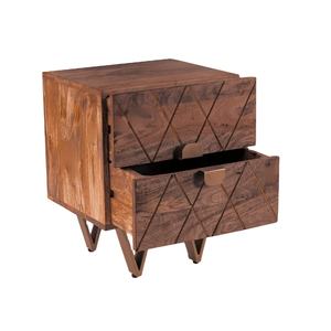 ที่เก็บของข้างเตียงทำจากไม้เนื้อแข็งหรูหราทันสมัยมีสองลิ้นชักสำหรับอพาร์ทเมนต์โรงแรมหรือเฟอร์นิเจอร์ห้องนั่งเล่นในบ้าน - Product Image 3