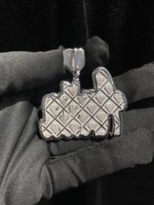 Custom 925 Sterling <b>Silver</b> Iced Out Moissanite Name Pendant Heart <b>Charm</b> Round Brilliant Cut Unisex Jewelry - Product Image 2