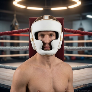 Professional High Quality <b>Boxing</b> Head Guard Double Visor Genuine Leather Eco-Friendly Lightweight Durable Safety - Product Image 3