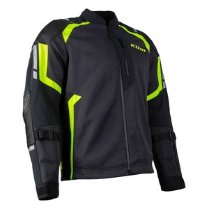 Blouson de moto Induction Pro pour homme, manches longues, imperméable, respirant, color block, noir avec accents jaune fluo - Product Image 2