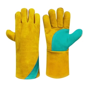 Gants de soudage en cuir de vachette pleine fleur résistants à la chaleur, conception anti-feu, sécurité industrielle, anti-vibrations, durabilité accrue - Product Image 2