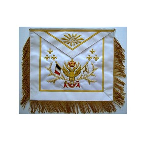 Adjustable New Arrival Customized 3D Embroidered Masonic <b>Aprons</b> Velvet with Gold Hand Embroidery Regalia Made in Pakistan - Product Image 1