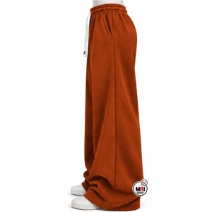 Men's High Quality Dark New One <b>Red</b> Wide Leg Sweatpants Elastic Waist Drawstring Casual Pants 100% Cotton Breathable Autumn Wear - Product Image 3