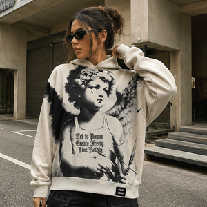 Sudadera con Capucha Personalizada, Tejida, con Estampado Gráfico, Transpirable, Unisex, 100% Algodón, Estilo Oversize, Streetwear, OEM, Marca Privada - Product Image 5