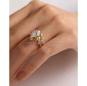 IGI/ Lab Grown Kite Cut Diamond Vintage 14K Amarillo Boda/Anillo de compromiso Unisex Fino Oro blanco Fiesta de aniversario-Digno - Product Image 4