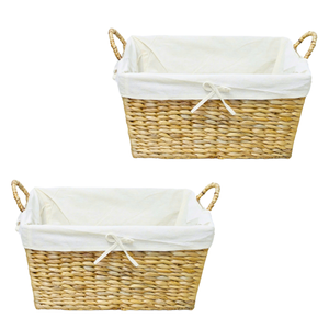 Cesta de Almacenamiento Artesanal de Jacinto de Agua para Ropa Sucia, Almacenamiento y Organización, Decoración del Hogar Vietnamita - Product Image 1