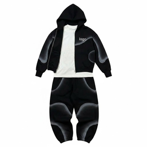 Conjunto Deportivo Eyre Sports Wear OEM con Logotipo Personalizado, Sudadera con Capucha y Pantalones de Chándal con Estampado Degradado, 2 Piezas - Product Image 1