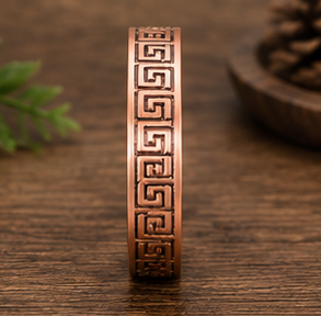 Brazalete Biomagnético de Cobre Sólido Premium con Patrón Griego, Hecho a Mano, Personalizable, Regalo de Navidad o Halloween - Product Image 4