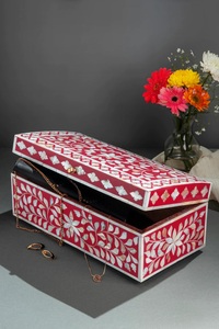 Premium Quality Mother of Pearl Inlay Jewelry Box with Artistic Patterns Handmade Wedding Special Gift Box - Product Image 3