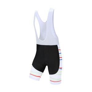 Cuissard de cyclisme pour homme blanc et noir avec bandes colorées, respirant, vêtement de sport - Product Image 3