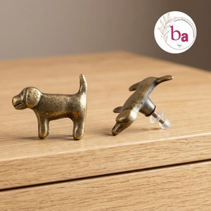 Tirador de Cajón en Forma de Perro de Latón Ba, Diseño Moderno, Estilo Novedoso, para Hogar, Oficina y Baño, Duradero - Product Image 1