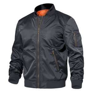 2025 High Quality Men's Bomber <b>Jacket</b> Custom New Design Style Reversible Stand Collar <b>Pocket</b> Front Quick Dry Hot Sale Plain Dyed - Product Image 3