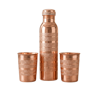 Bouteille d'eau en cuivre pur, étanche, gravée, bouteille à boire ayurvédique en cuivre, artisanale, écologique, flacon en cuivre conique, en gros - Product Image 6