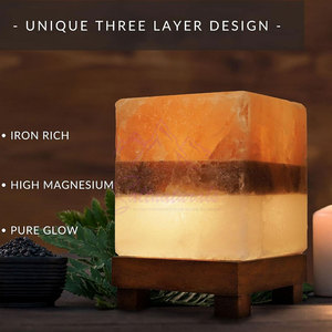Lámpara de Sal del Himalaya con Forma de Cubo, Estilo Elegante, Cristal de Roca, para el Hogar - Product Image 3