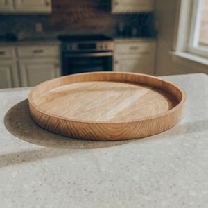 Elegante Bandeja de Servir de Madera Chapada en Oro Tradicional para Desayuno, Ramadán y Bodas, Decoración de Cocina y Hogar - Product Image 1