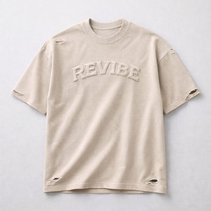 เสื้อยืดพิมพ์ลายนูนทำจากผ้าฝ้ายโพลีเอสเตอร์ - Product Image 1