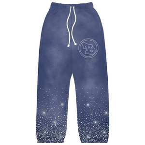 Ensemble de survêtement 2 pièces pour homme, coupe régulière, à capuche, épais, 100% coton, avec strass de haute qualité, style évasé, pour l'hiver - Product Image 4
