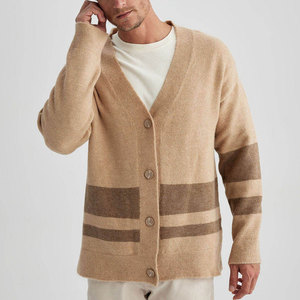 Cardigan pour hommes, léger, en tricot doux, tenue quotidienne chaude, confortable à porter, tenue décontractée simple - Product Image 1