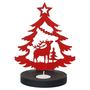 Adorno Navideño de Reno para Árbol de Navidad, Portavelas Decorativo de Madera Roja para Velas de Té, Decoración Festiva para el Hogar, Oficina o Mesa - Product Image 3