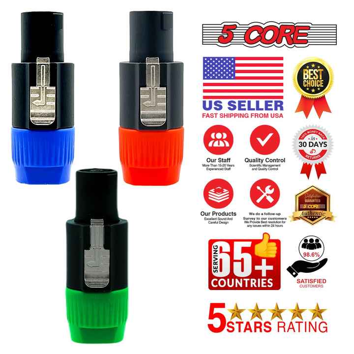 High Quality 6-Pack SPKN BGO Audio Jack Male Pin Adapter Audio & Video Connectors for Speakers
