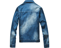 Chaqueta de Mezclilla para Hombre, Corte Slim Fit, con Cuello Camisero, Cierre de Botones, Algodón Lavado, Manga Regular, Ahora Disponible para la Venta