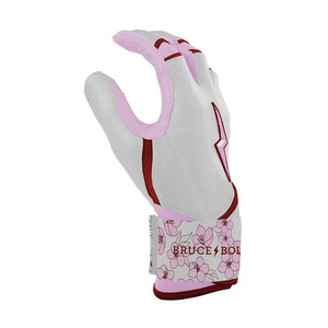 ถุงมือตีเบสบอล Bruce Bolt สีชมพูขาว ลายสายฟ้า พร้อมปลายแขนลายดอกไม้ สำหรับฝึกซ้อม ถุงมือเบสบอลสำหรับผู้ใหญ่ทุกเพศ ราคาประหยัด - Product Image 4