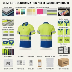 เสื้อโปโลผ้าฝ้ายกันน้ำกันลมสะท้อนแสงน้ำหนักเบาสำหรับงานจราจร ยี่ห้อสินค้าสั่งผลิตพิเศษ - Product Image 3