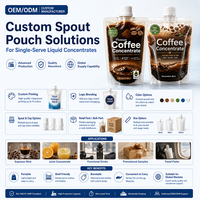 Pochette souple polyvalente de 30 ml pour café expresso, petit sachet portable à bec verseur pour concentré de café
