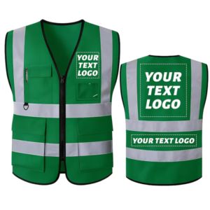 Gilet de sécurité haute visibilité personnalisé avec logo, multi-poches, réfléchissant, pour le travail, la construction, la sécurité, avec poche pour carte d'identité - Product Image 5