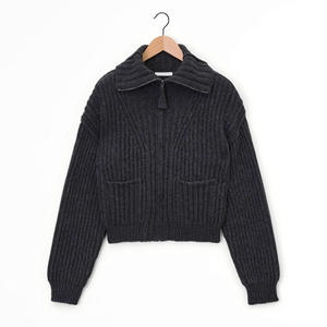 Pull col V personnalisé pour femme, nouvelle collection hiver, qualité professionnelle, en stock, tricot ample, style business décontracté, 220g, manches longues - Product Image 5