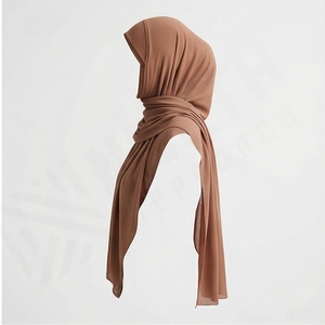 Precio de fábrica al por mayor, tela de jersey de color liso personalizable, hiyab instantáneo musulmán de 75x175 cm para mujer, suave, transpirable y de primera calidad. - Product Image 3