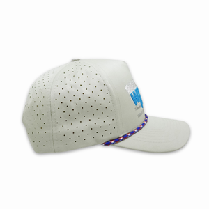 Adjustable Cap 5 Panel Embroidered Logo <b>Waterproof</b> Polyester Laser Cut Hole <b>Hat</b> with Curved Brim for Outdoor Sport - Product Image 4