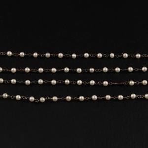 Cadena de Perlas Naturales Estilo Rosario, Superficie Limpia, Forma Uniforme, Cadena de Perlas para Fabricación de Joyería Artesanal al por Mayor - Product Image 2