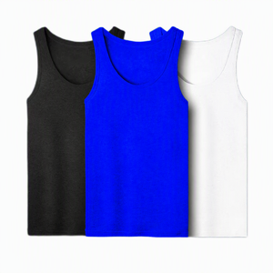 Débardeur en coton pour homme, 100 % coton, sans manches, pour le sport d'été, sous-vêtement de base absorbant pour personnes d'âge moyen et âgées - Product Image 1
