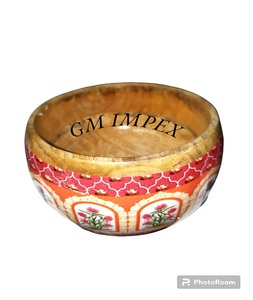 Ensemble de bols de service à salade en bois d'acacia Agate Custom Made Directement Gravé GM Impex Wood Crafts Wooden Boxes Wall Signs - Product Image 6