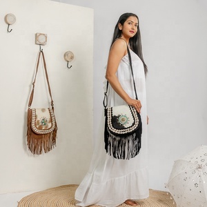 Fourre-tout personnalisé gland bandoulière Cowboy sac Boho frange sacs de messager bohème léopard sacs fourre-tout sac à main - Product Image 2