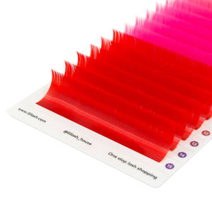 Extensions de cils colorées C CC D volume russe, faux cils colorés en gros, auto-éventail dynamique - Product Image 3