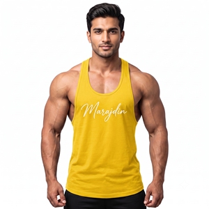 Custom Logo Mens Gym Tank Tops Bodybuilding Fitness <b>Vest</b> <b>Stringer</b> Sleeveless Workout Shirt Breathable Cotton Mens Sport Tank Top - Product Image 3