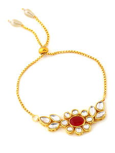 Rakhi de Diseño Royal Kundan, Joyería Hecha a Mano con Hilo Ajustable para Hermanos, Regalo Perfecto para el Festival Raksha Bandhan - Product Image 3