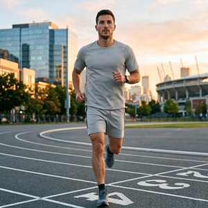 Ensemble d'été pour homme : T-shirt à manches courtes et short – Deux pièces personnalisables avec logo – Tenue décontractée pour l'été - Product Image 6