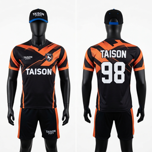 ชุดโรลเลอร์สเก็ตชาย ผ้าโพลีเอสเตอร์อินเตอร์ล็อคพรีเมียม 160 GSM สีดำ-ส้ม ดีไซน์แผงสี พร้อมพิมพ์ลายแบบซับลิเมชั่นตามสั่ง - Product Image 1