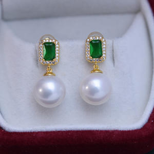 Pendientes Colgantes de Perlas Redondas Blancas de Agua Dulce de 10-11 mm para Mujer, Plata S925, Estilo Minimalista, Luz Intensa, Ligeras Imperfecciones - Product Image 5