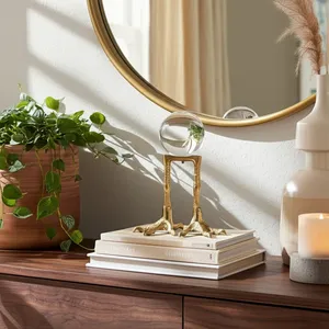 Gold-Plated Aluminium Bird Claw <b>Crystal</b> <b>Ball</b> Stand Round Figurine for Home Decoration Feng Shui - Product Image 4
